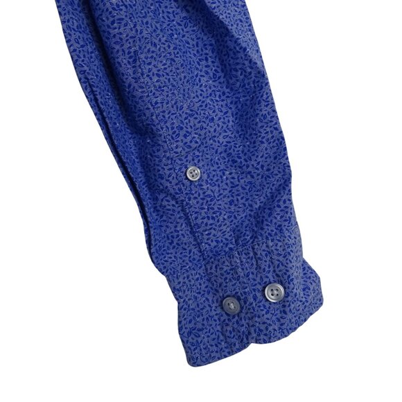 Rodd and Gunn Sports Fit Blue Leaf Print Button Up Long Sleeve Shirt Men Size M - Picture 4 of 13